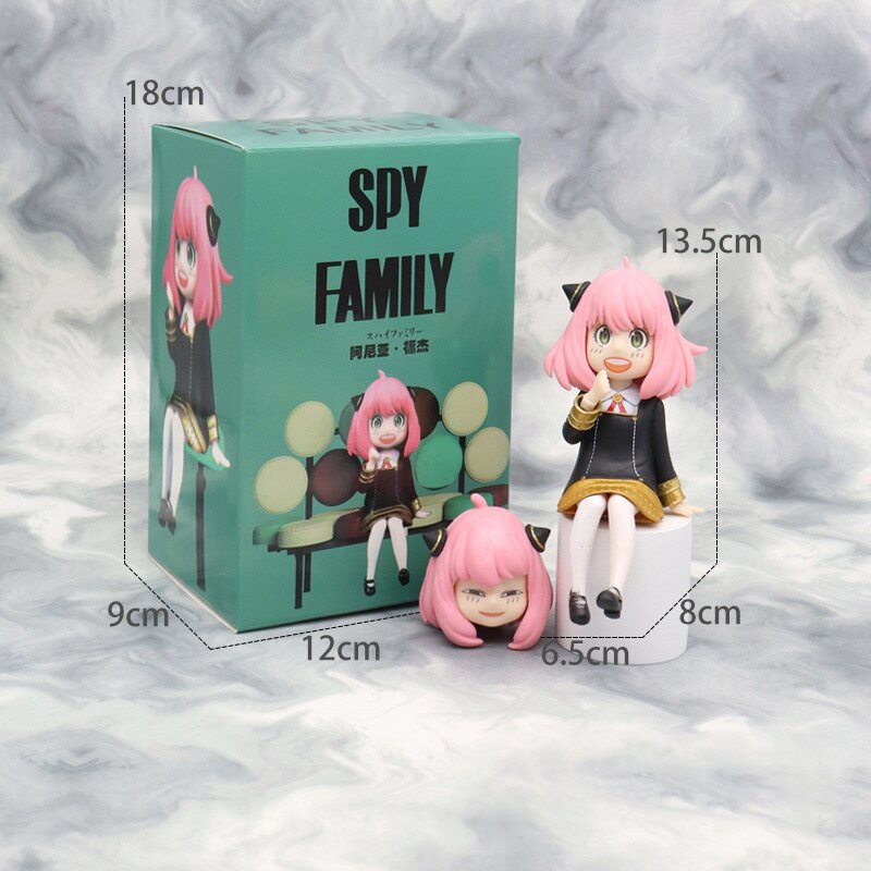 Anime Figure 17cm Anya Forger Spy x Family Figure Replaceable Head