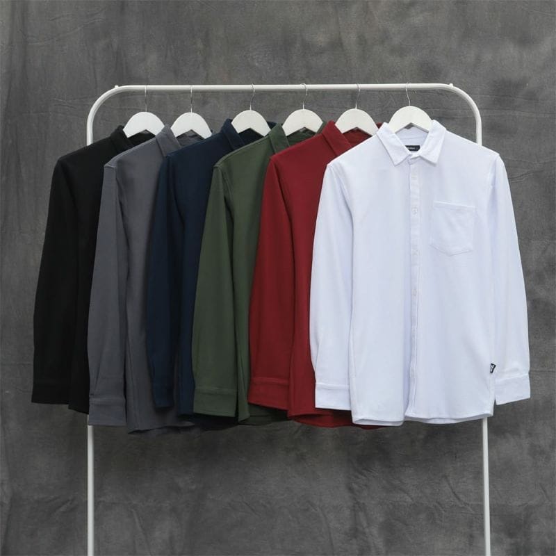 BEST SELLER KEMEJA PRIA MENS POLOSAN LENGAN PANJANG COOLMAN PAKAIAN PRIA SIMPLE CASUAL PAKAIAN DINAS PNS KERJA