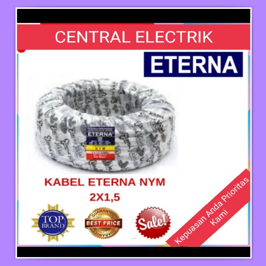 KABEL ETERNA NYM 2X1,5 / KABEL LISTRIK ETERNA NYM 2X1,5 FULL 50 M