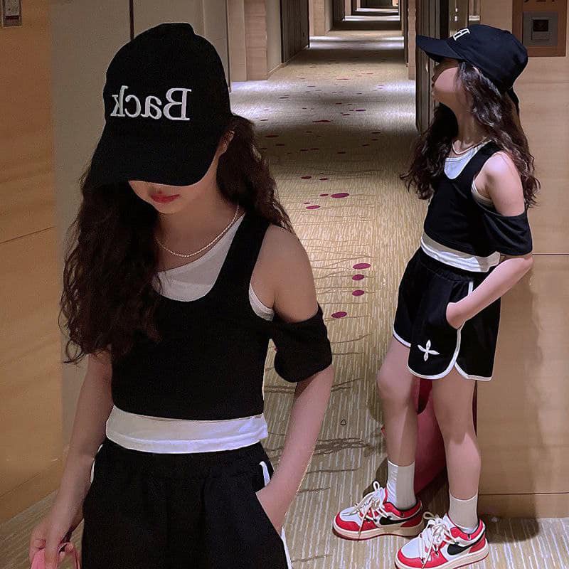 [JEWELS KIDS] FEBBY CUTE SET /SETELAN BAJU CROP TOP ANAK TANGGUNG IMPORT/SETELAN BAJU FASHION ANAK K