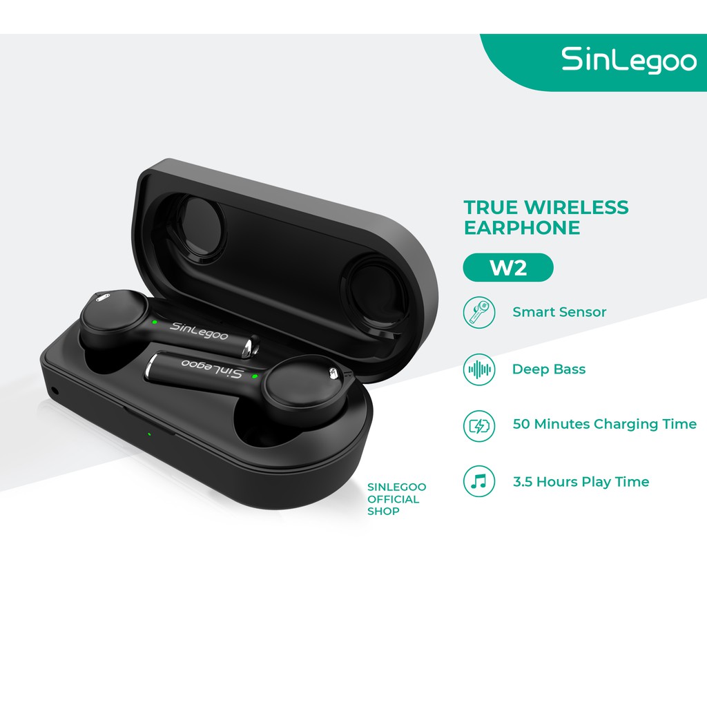 TWS EARPHONE BLACK W2 SINLEGOO