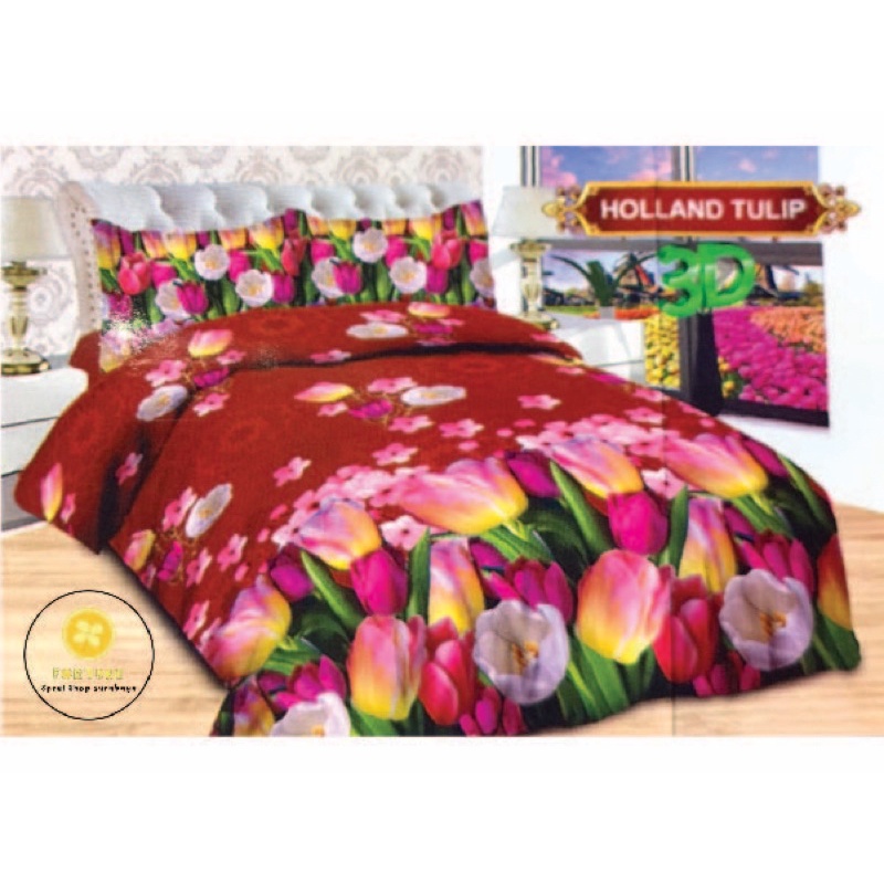 Sprei BONITA 180x200, Bantal 4, 160x200, 120x200, Motif Terbaru Bunga 3D Disperse (BISA COD)