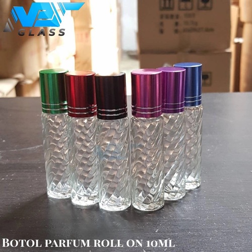 BOTOL PARFUM KOSONG ROLL ON KACA 10 ML (harga untuk 1 LUSIN/12pcs)