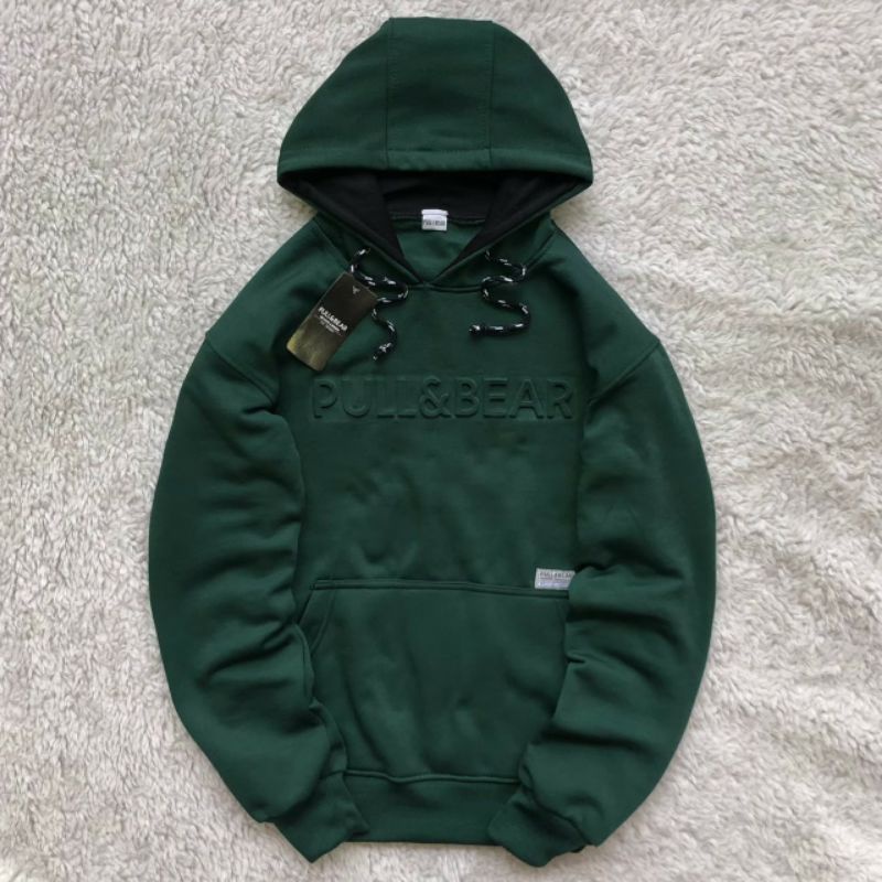 Jaket Hoodie sweater PULL AND BEAR pria wanita flecee EMBOS terbaru Premium Quality