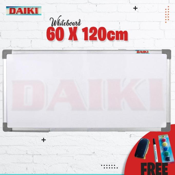 

Whiteboard / Papan Tulis Magnetic DAIKI Uk 60x120 Cm