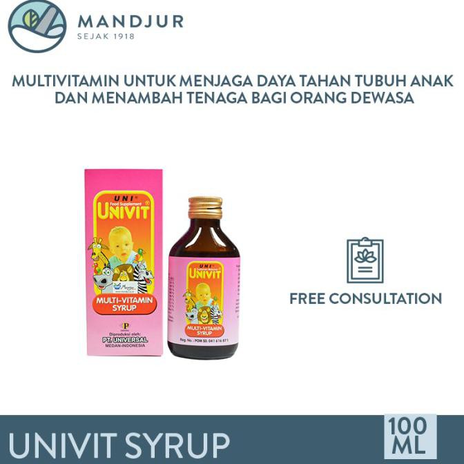 Univit Syrup 100 ml - Suplemen Multivitamin dan Daya Tahan Tubuh Anak TERBAIK]]