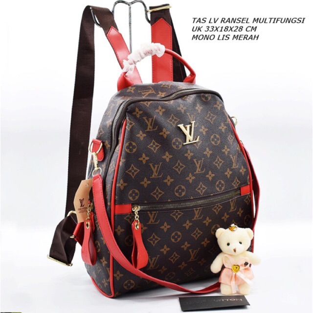 TAS RANSEL LV  FREE GANTUNGAN BONEKA