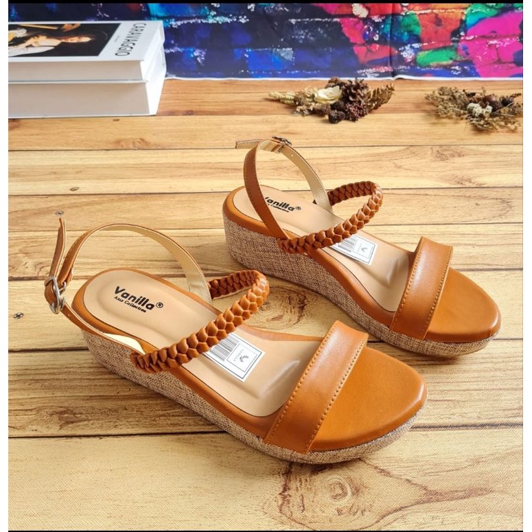 ABBUSHOES Ph 15 wedges kepang tali herlina sol karet 5cm