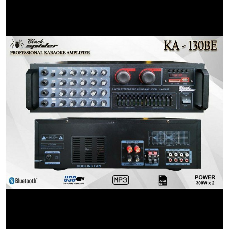 Amplifier Karaoke BLACKSPIDER KA 130BE/KA130 BE USB-BLUETOOTH