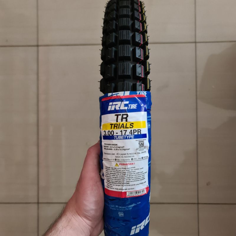 Ban Luar IRC 300-17 TR Semi Trail Trial Cross Motor Kotak Tahu 90/90-17 Tubetype Trials TT Ring 17