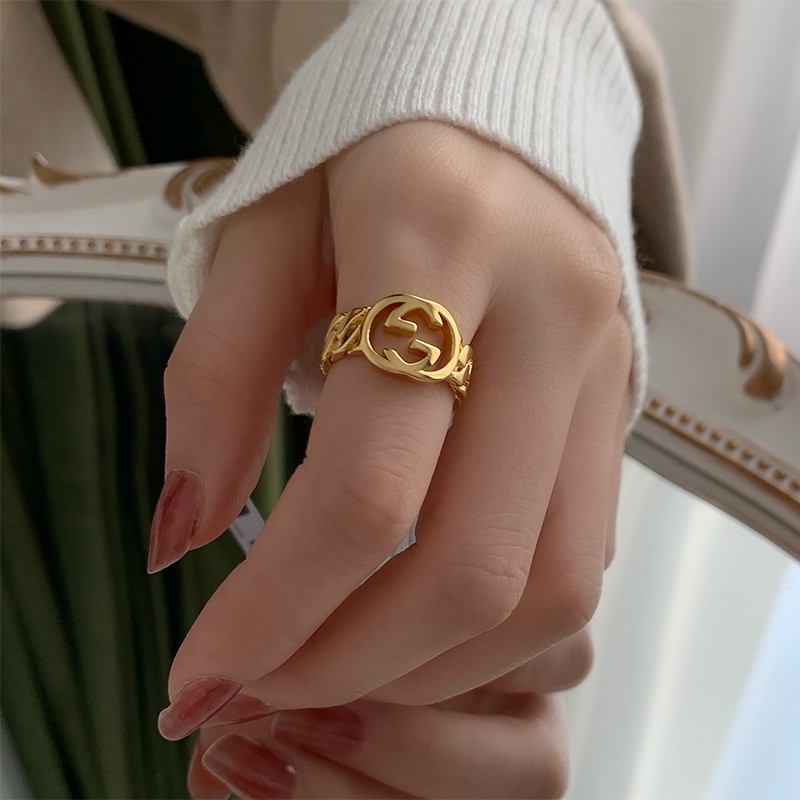 Letter Open Ring Accessories Retro Fashion All-match Korean