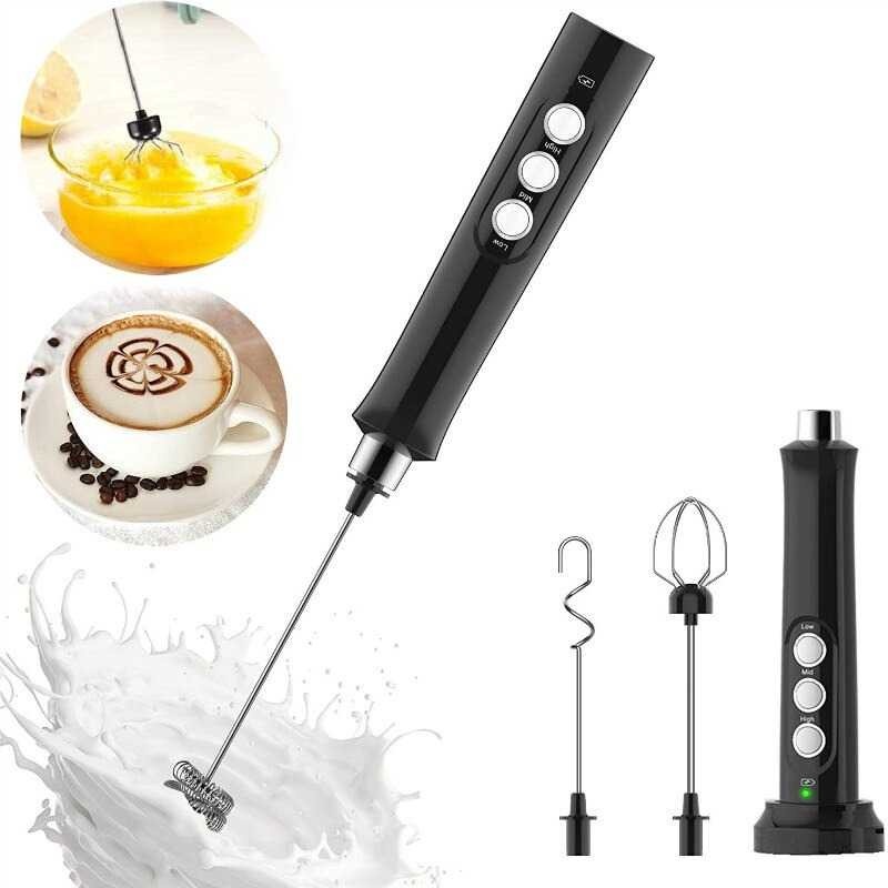 Beater Mixer Telur Whisk Foamer Milk Frother USB Rechargeable 1200mAh