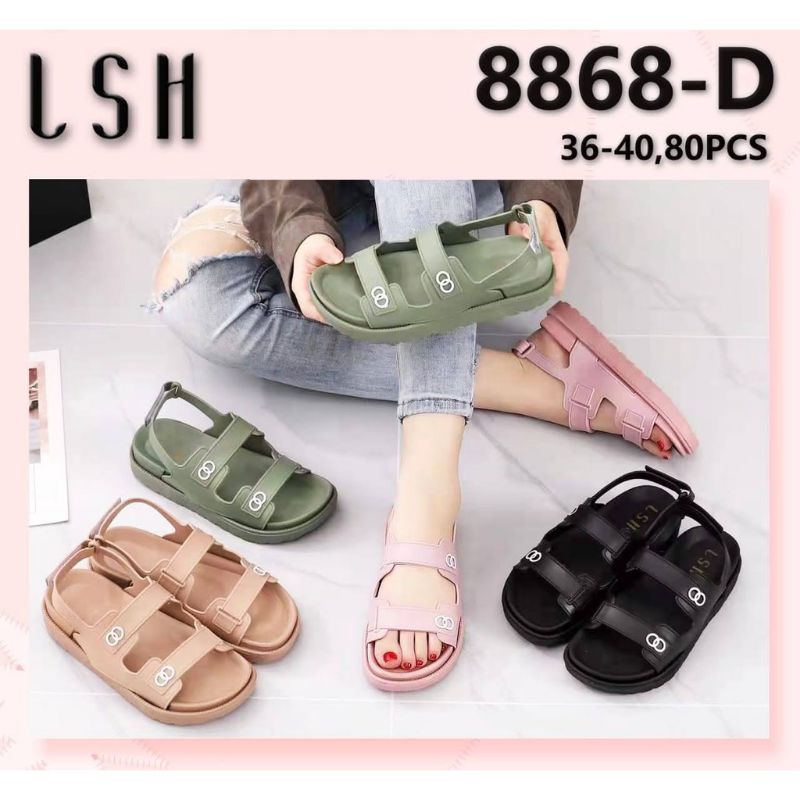 SANDAL SELOP KARET BAN DUA TALI/LET LSH 8868 TEBAL 4CM(36-40)