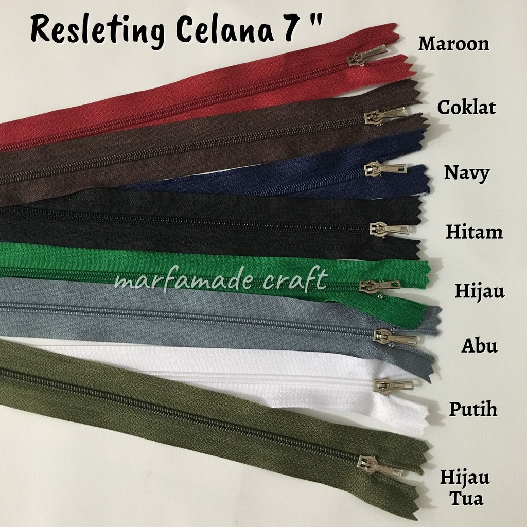 Resleting Celana Sekolah Ukuran 7 Inch
