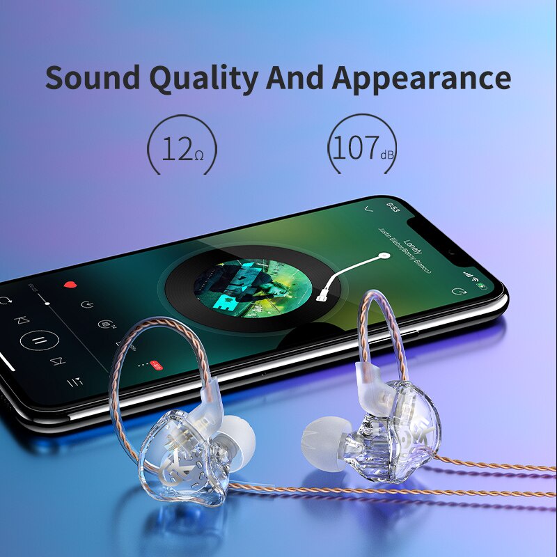 GK GST Headset 1BA+1DD Drivers Hybrid HiFi Bass Earbuds Wired Headphones In-Ear Monitor Noise Cancelling Game Sport Earphones