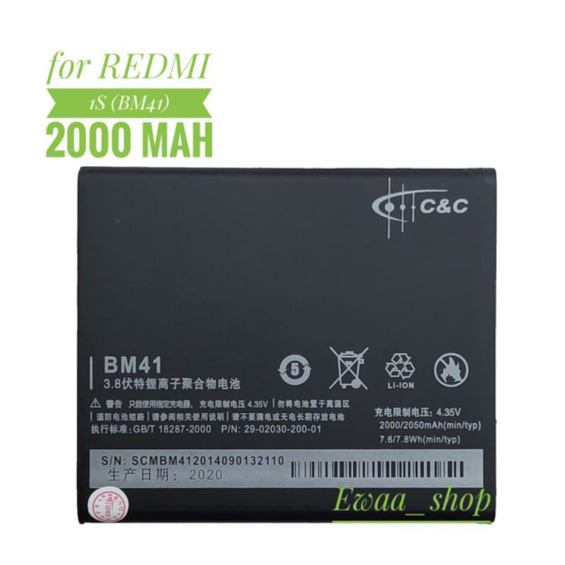 BATTERY BATERAI BATRE XIAOMI REDMI 1S (BM41) C&amp;C ORIGINAL