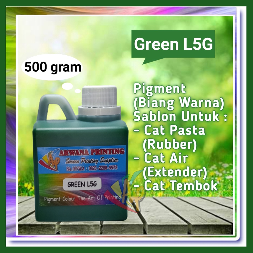 

Pigment Biang Warna Cat Sablon Green L5G 500 Gram