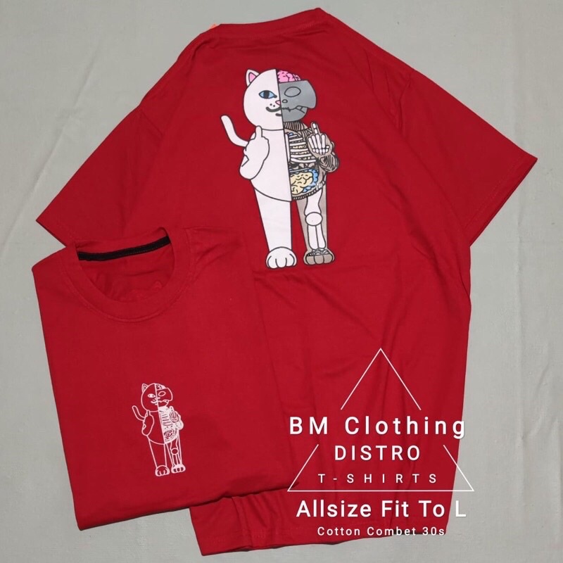 RIPNDIP BAJU KAOS T SHIRT ATASAN DISTRO PRIA WANITA COWOK CEWEK GAMBAR BELAKANG KUCING ANATOMY RIPND