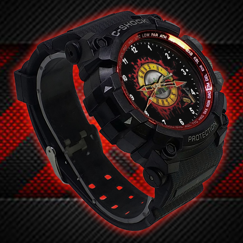 (ISTIMEWA BOSSQUE) JAM TANGAN GUNS N' ROSES LIST MERAH - EXCLUSIVE 4