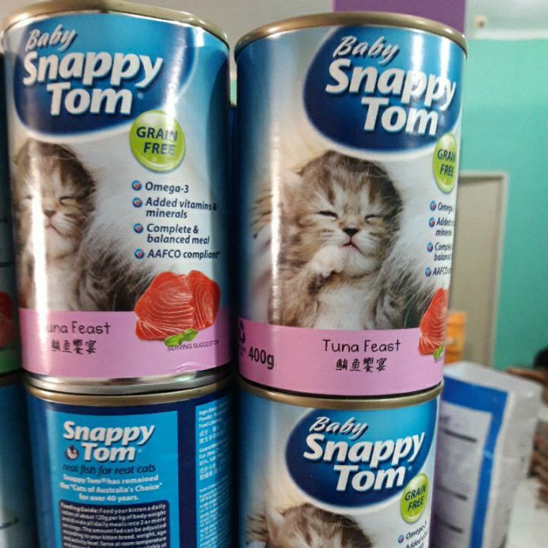 Snappy Tom Baby 400gr Grain free RasaTuna Feast / Makanan Kucing Basah Kaleng