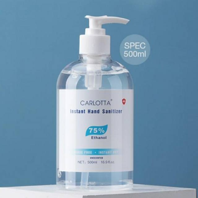 500ML CARLOTTA BOTOL HS001 75% Ethanol Moisturizing Hand Sanitizer GEL Desinfektan Moisturizing