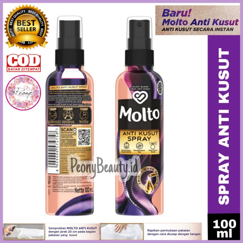 [COD √ TERMURAH] MOLTO SPRAY ANTI KUSUT 100ML / Molto Velvet Bloom Spray Anti Kusut 100ml / Molto an