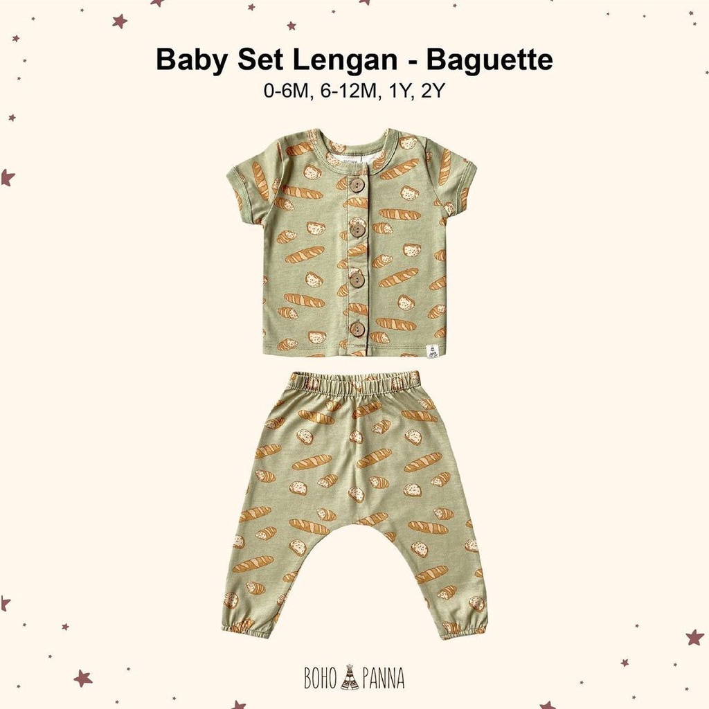 BOHOPANNA BABY SET LENGAN PRINT / SETELAN BAYI