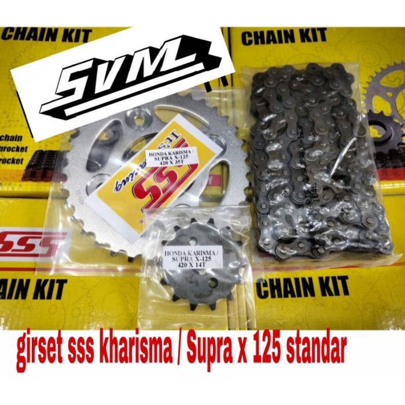 SSS gear gir ger set chainkit Supra X125, kharisma