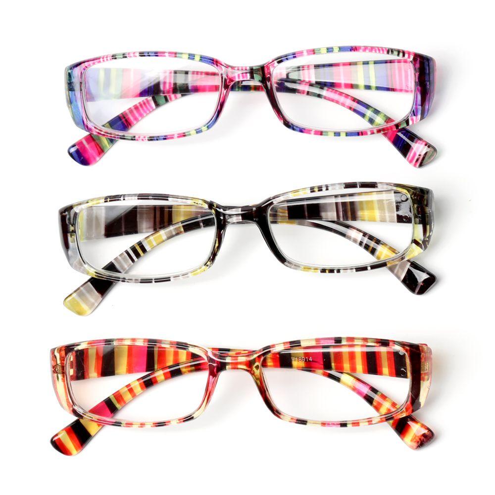 Lily Kacamata Baca Unisex Magnifier Print Stripe Retro Frame