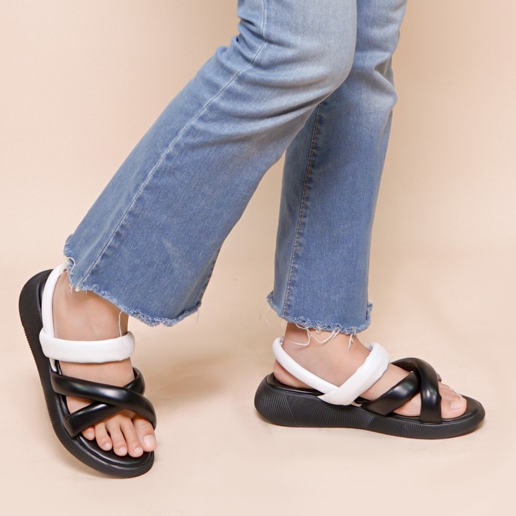 LAPEPA YUK - Sepatu Sandal Wanita Wedges VIVIAN Model Silang dua Tali Strap Belakang Hak Tinggi Sole 3 cm Spatu Sendal Gunung Cewek  Size 36 37 38 39 40 41 Warna Mos Green Most Hijau Kekinian Premium Terbaru Shoes Ori Original Mall Official Store Promo