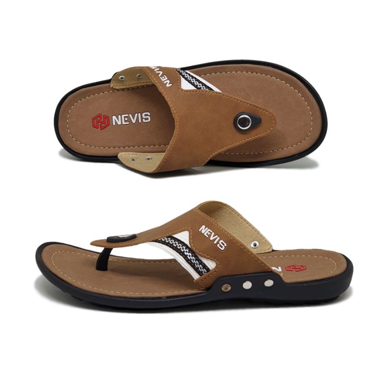 Sandal Jepit Kulit Pria Original Nevis NVS 19 Sendal Santai Casual Pria Dewasa