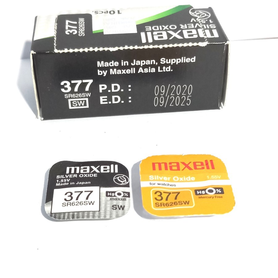 batre jam tangan maxell SR 626 SW 377 Original kemasan single pack