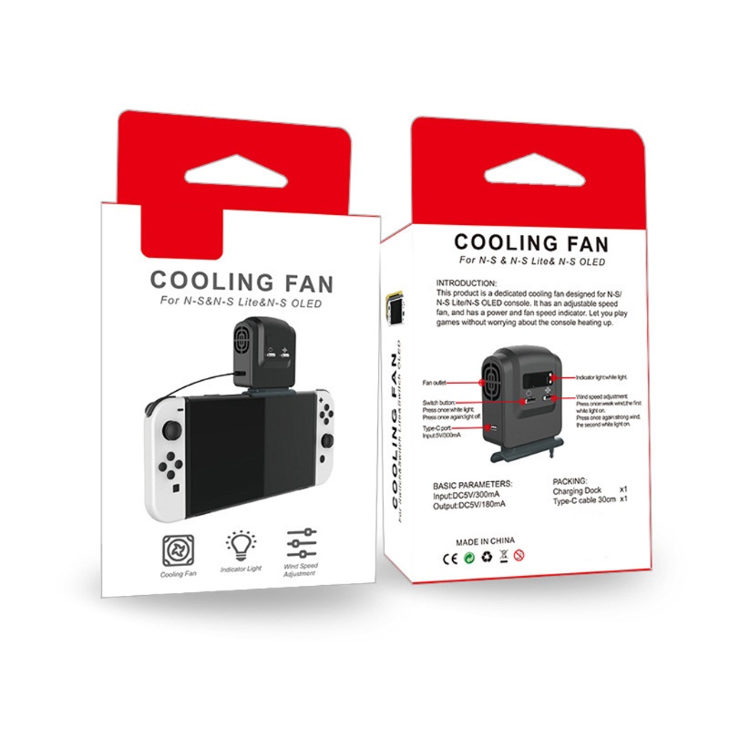 Btsg Host Cooling Fan External USB-C Quiet Cooler Built-in Kipas Angin Penghilang Panas Untuk NS Switch/Swith Lite/Switch OLED Con