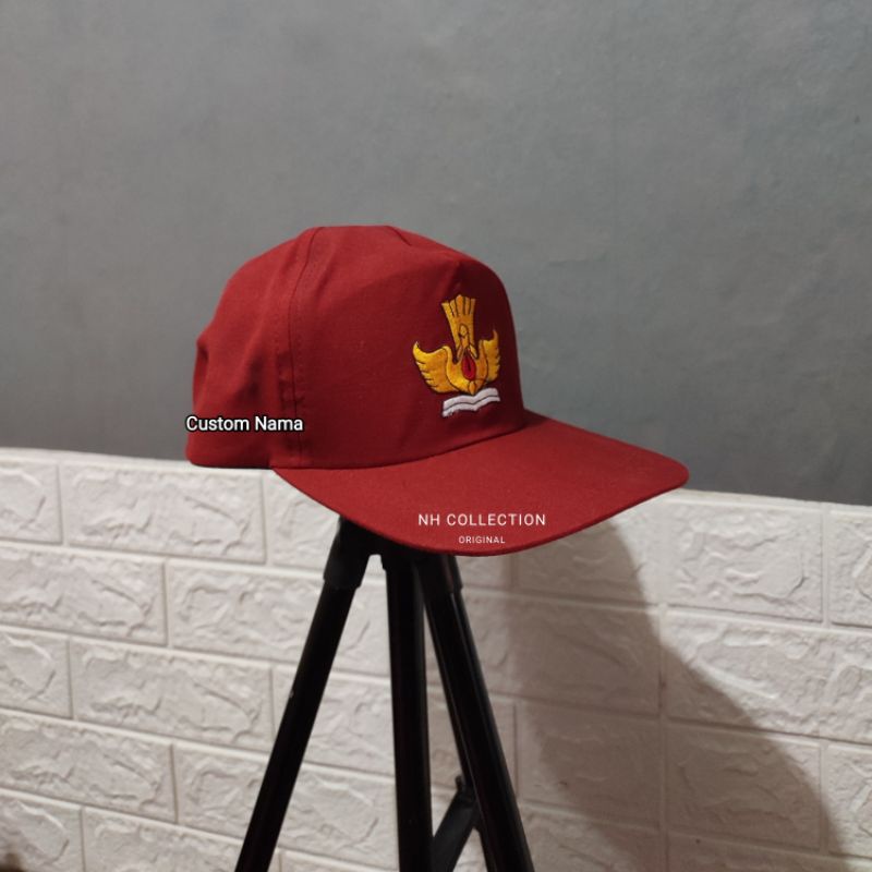 Topi Sekolah Umum/Unisex SD/SMP/SMA Custom Nama Pinggir