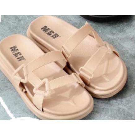 Sandal Slop Jelly Semi Gunung Wanita Tali Sambung Keren Import Cantik MGR Mokaya Morego Balance (853)/ Size 36-40