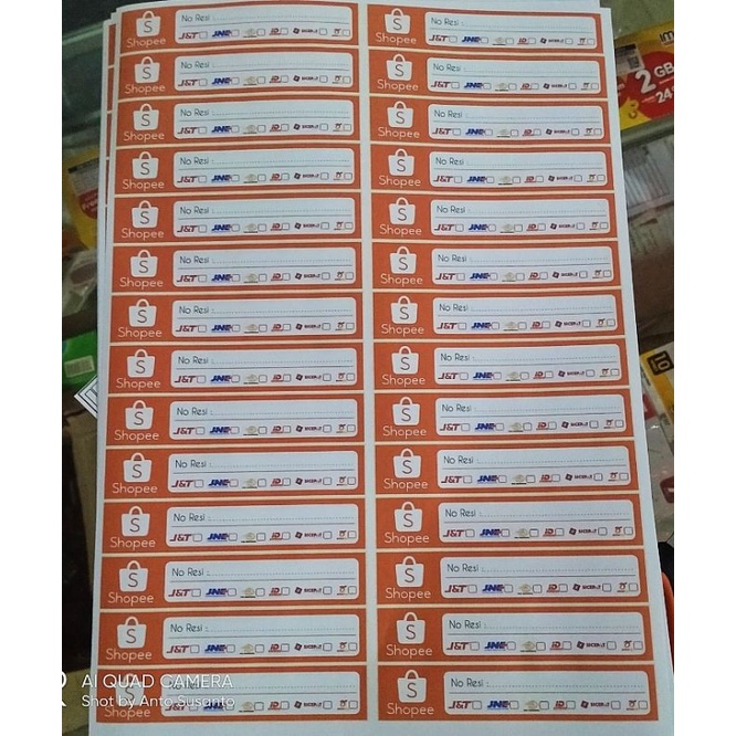

1 Lembar isi 28pcs Label Pengiriman Barang HVS A4 Tulis Resi Pengiriman Barang