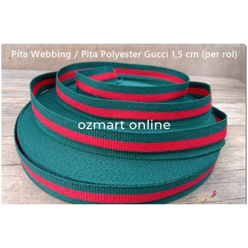

pita webbing natal merah hijau 1.5cm per 1 roll