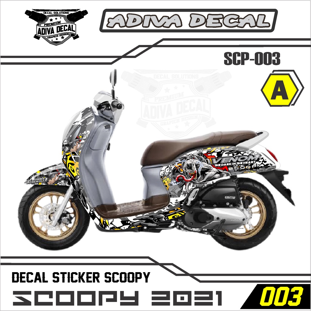 DECAL STIKER STICKER SCOOPY 2021 2022 MOTIF VENOM KEREN 003