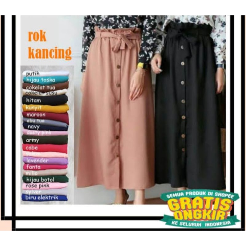 Terbaru Rok Kancing Sasa terlaris termurah hight Quality