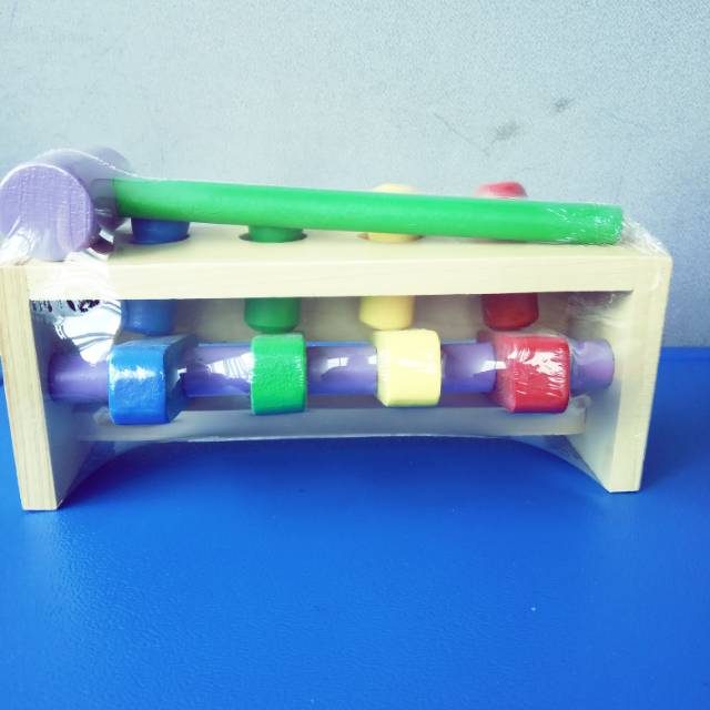 Mainan kayu boneka loncat