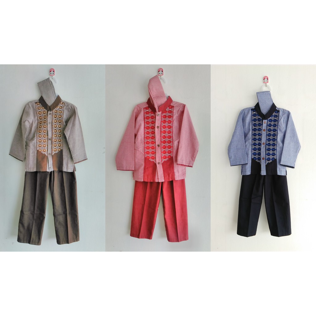 Setelan Koko Anak motif kotak