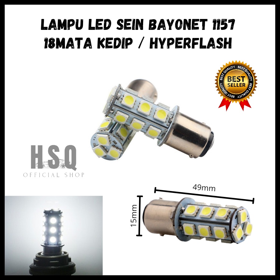 Jual Lampu Led Sein Mundur 1157 Bayonet 2 Kaki 18 Mata 5050 Mobil Motor Shopee Indonesia