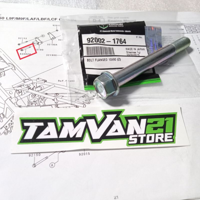 BAUT GANTUNGAN MESIN ATAS NINJA RR R SS KGP