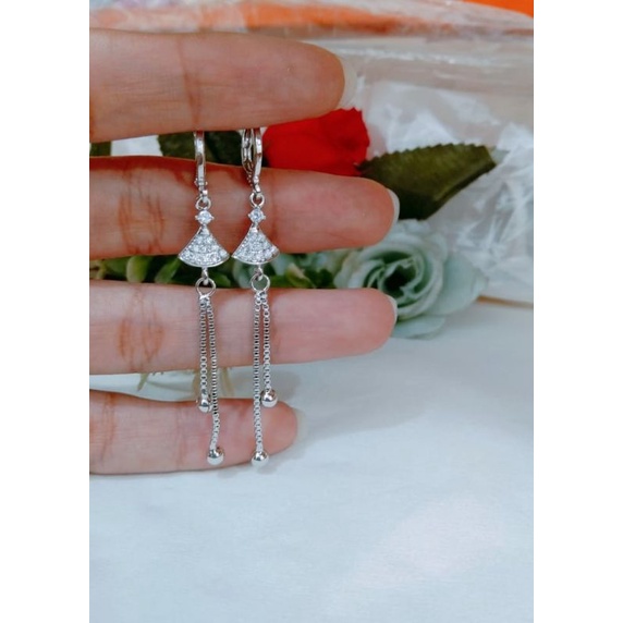 anting wanita dewasa cantik warna silver