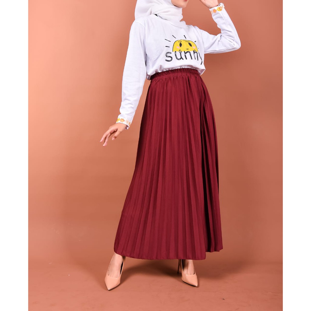 LIORA SKIRT ROK PLISKET / PLEATED WANITA TEBAL