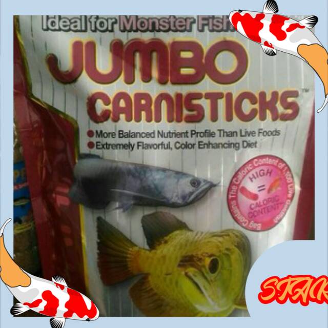 makanan ikan predator hikari jumbo carnisticks 182 gr