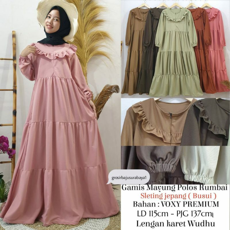 Dress voxy premium, busui bahan tebal melar halus tidak menerawang