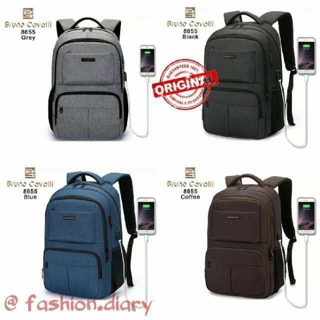 ORIGINAL Tas  Ransel Laptop Bruno Cavalli 8655 Gratis 