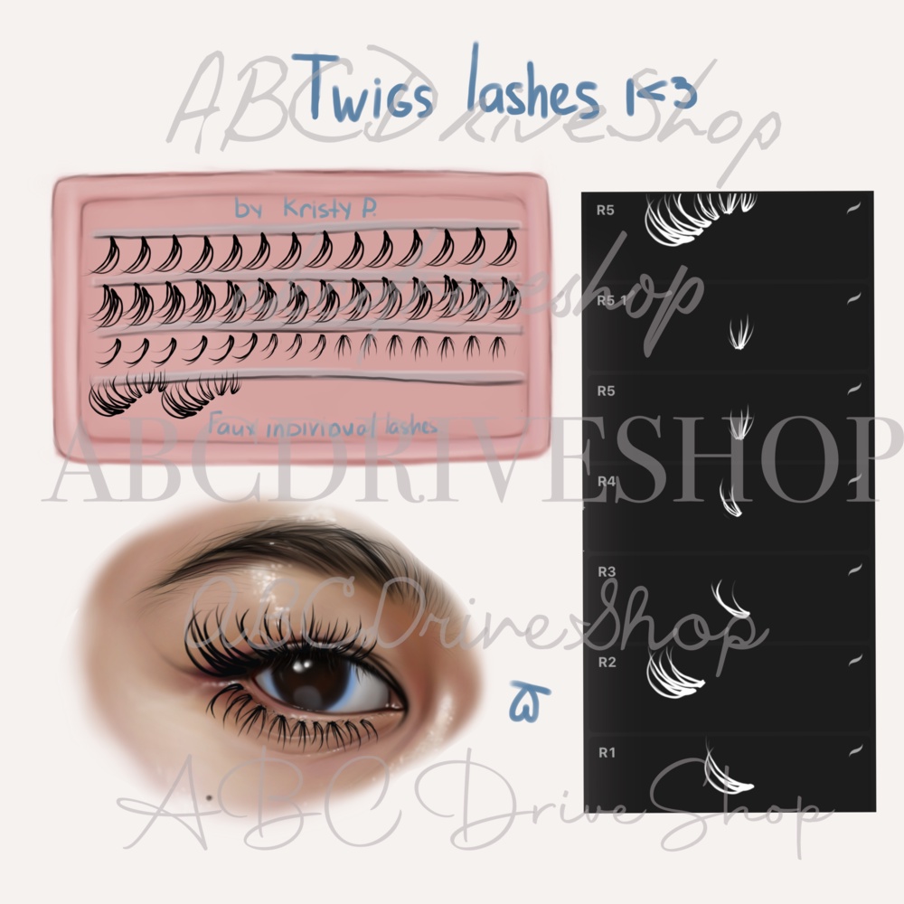 Procreate Brush - Realistic Brows, Lashes, Faces &amp; Hands Stamps Bundle