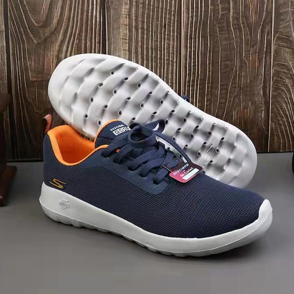 SKECHERS kasual sepatu casual  pria hitam slip on cowok sepatu  rajut pria shoes